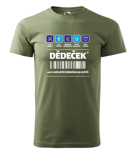 Pánské tričko Čárový kód - dědeček