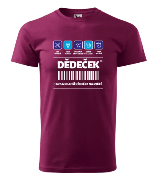 Pánské tričko Čárový kód - dědeček