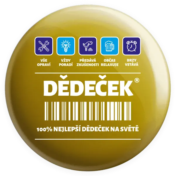 Placka Čárový kód - dědeček