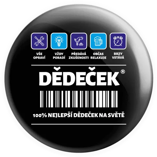 Placka Čárový kód - dědeček