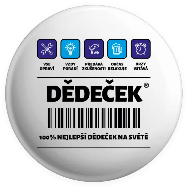 Placka Čárový kód - dědeček