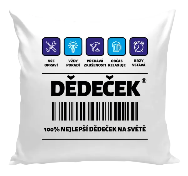Polštář Čárový kód - dědeček