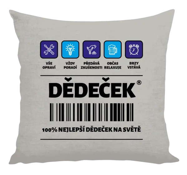 Polštář Čárový kód - dědeček