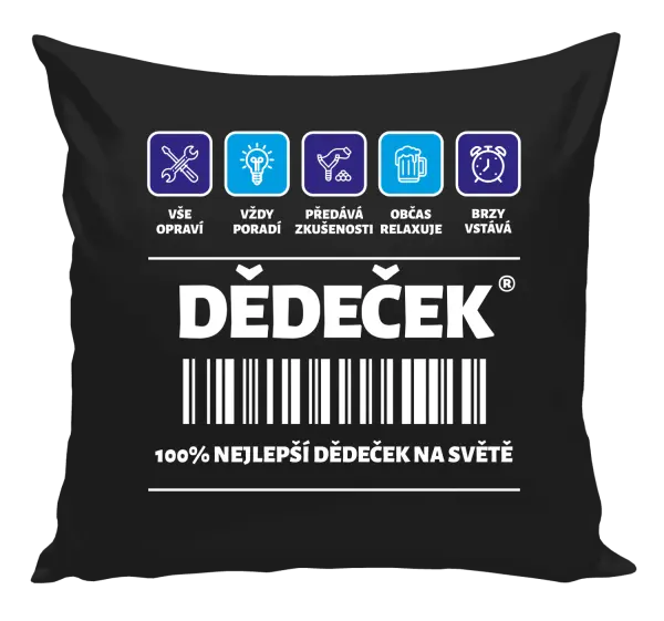 Polštář Čárový kód - dědeček