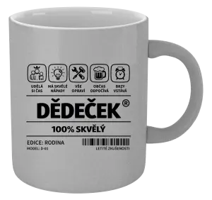 Metalický hrnek Dědeček - čárový kód