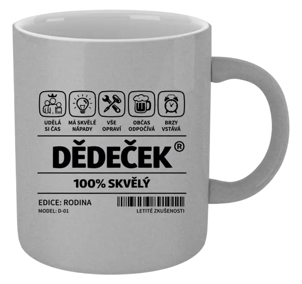 Metalický hrnek Dědeček - čárový kód