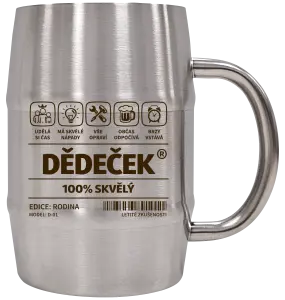 Nerezový chladicí půllitr Dědeček - čárový kód