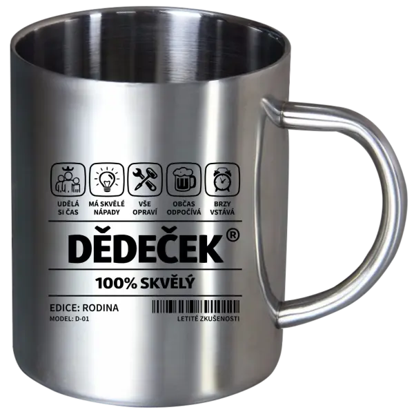 Nerezový hrnek Dědeček - čárový kód