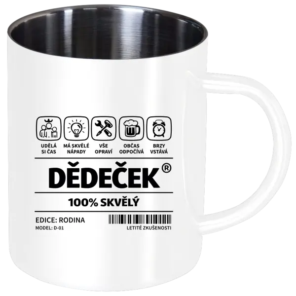 Nerezový hrnek Dědeček - čárový kód