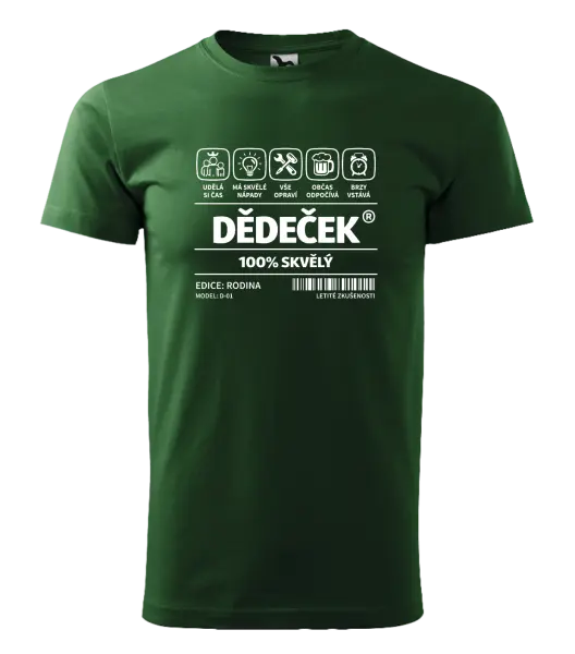 Pánské tričko Dědeček - čárový kód