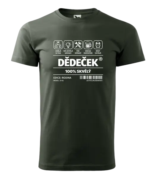 Pánské tričko Dědeček - čárový kód