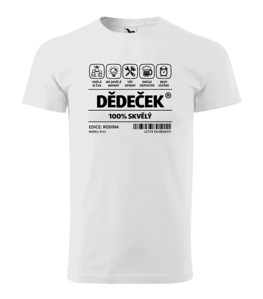 Pánské tričko Dědeček - čárový kód