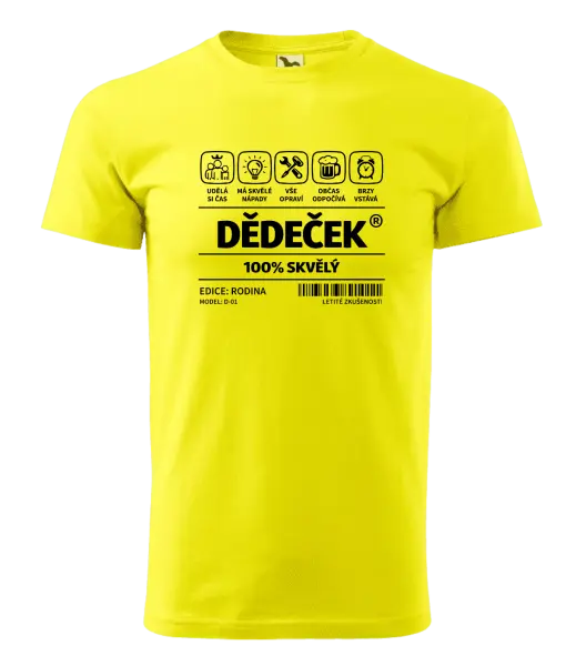 Pánské tričko Dědeček - čárový kód