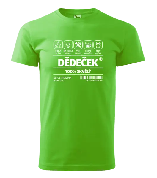 Pánské tričko Dědeček - čárový kód