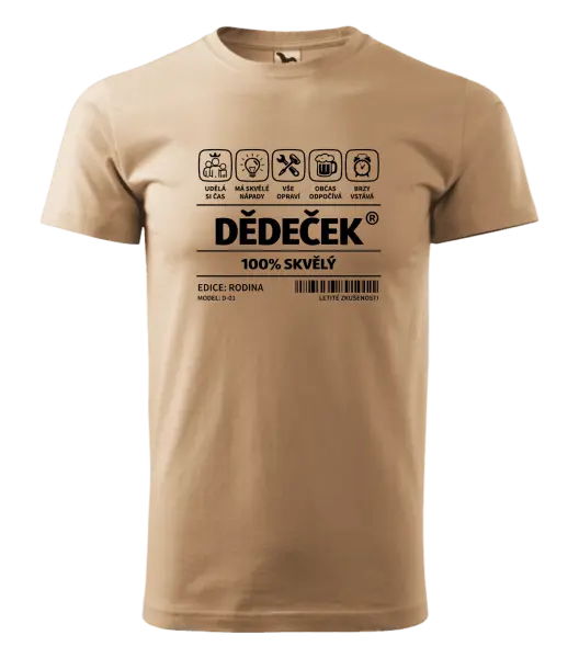 Pánské tričko Dědeček - čárový kód