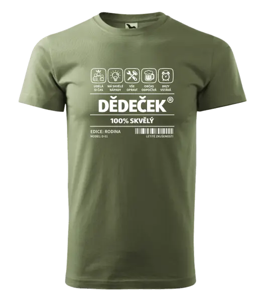Pánské tričko Dědeček - čárový kód