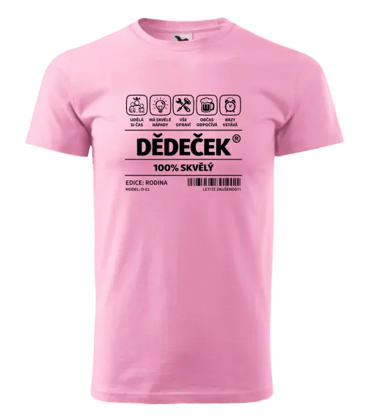 Pánské tričko Dědeček - čárový kód