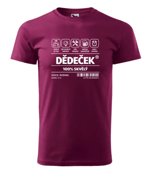 Pánské tričko Dědeček - čárový kód