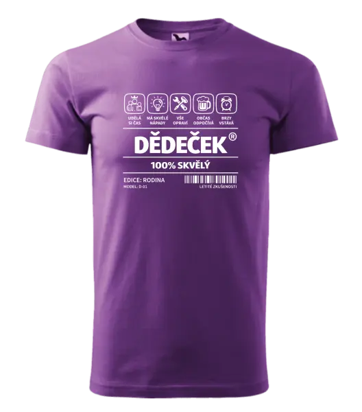 Pánské tričko Dědeček - čárový kód