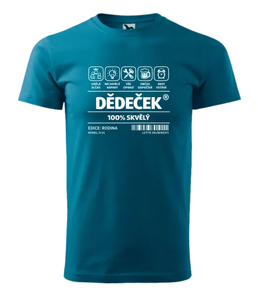 Pánské tričko Dědeček - čárový kód