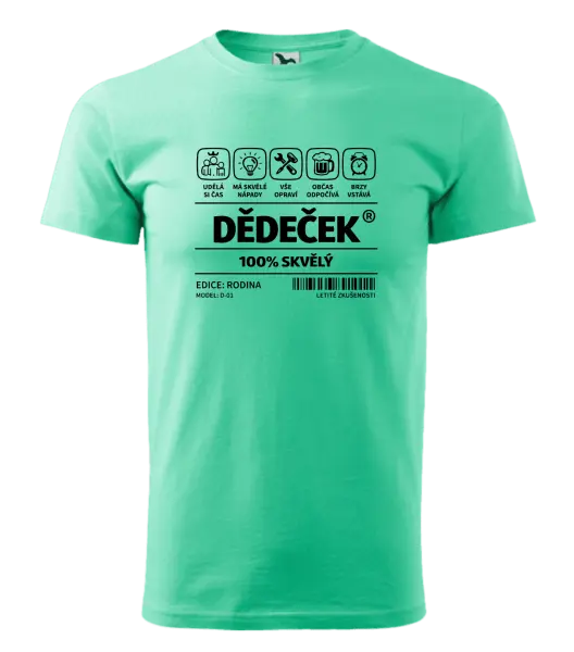 Pánské tričko Dědeček - čárový kód
