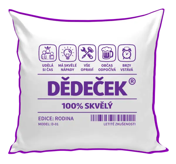 Polštář Dědeček - čárový kód