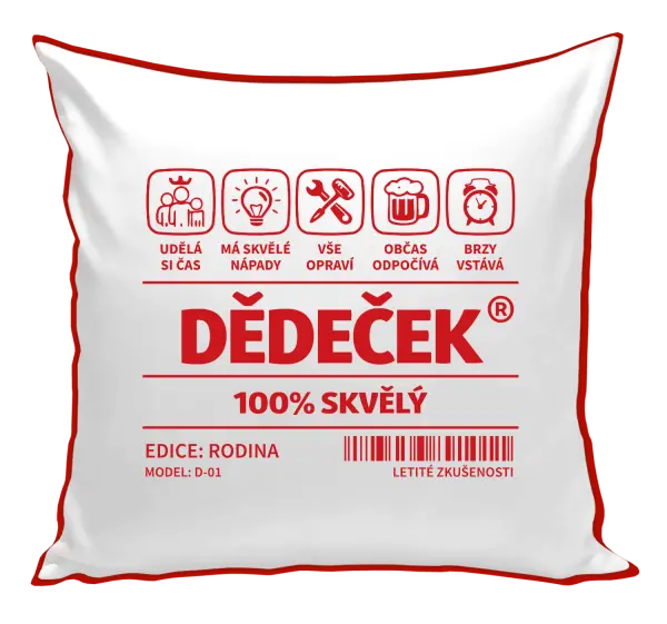 Polštář Dědeček - čárový kód