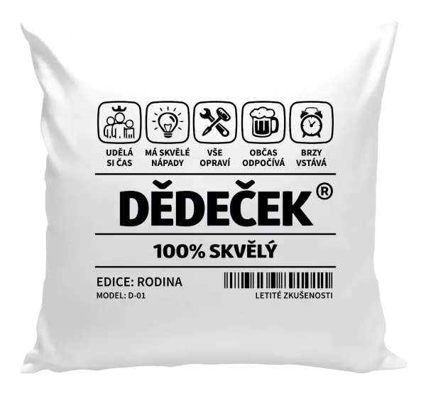 Polštář Dědeček - čárový kód