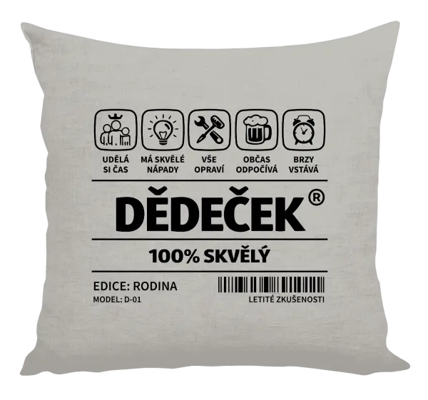 Polštář Dědeček - čárový kód