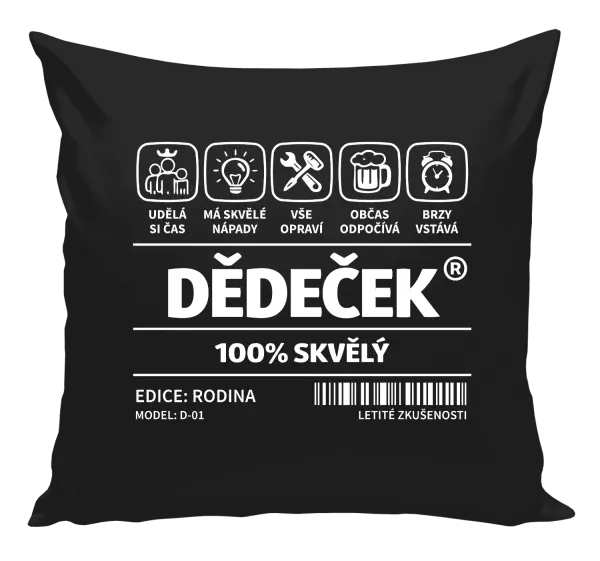 Polštář Dědeček - čárový kód