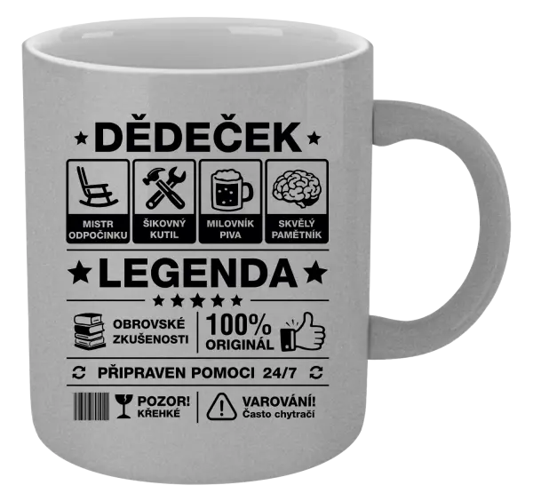 Metalický hrnek Dědeček legenda