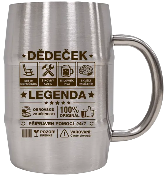 Nerezový chladicí půllitr Dědeček legenda