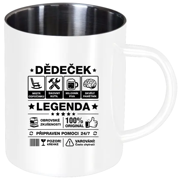 Nerezový hrnek Dědeček legenda