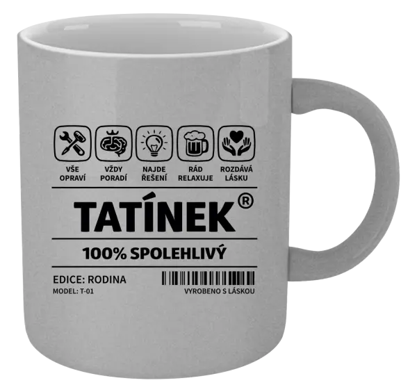 Metalický hrnek Tatínek - čárový kód