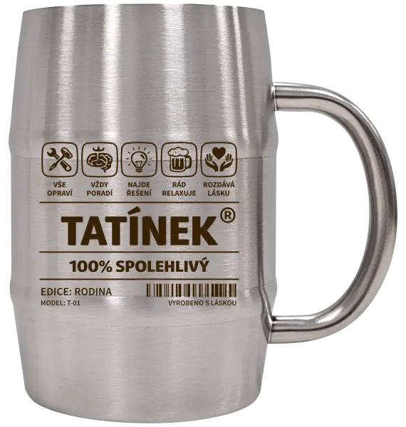 Nerezový chladicí půllitr Tatínek - čárový kód