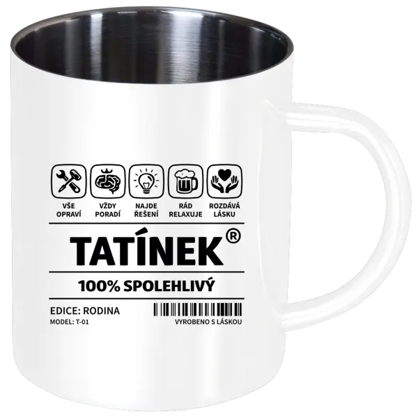 Nerezový hrnek Tatínek - čárový kód