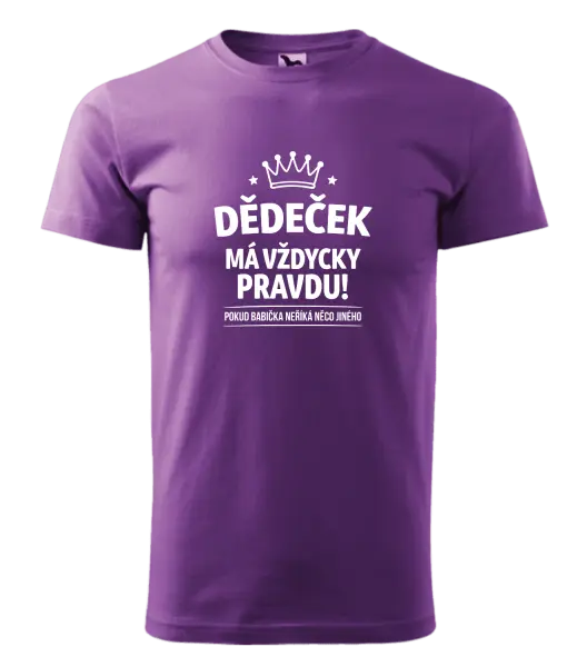 Pánské tričko Dědeček má vždycky pravdu, pokud babička neříká něco jiného