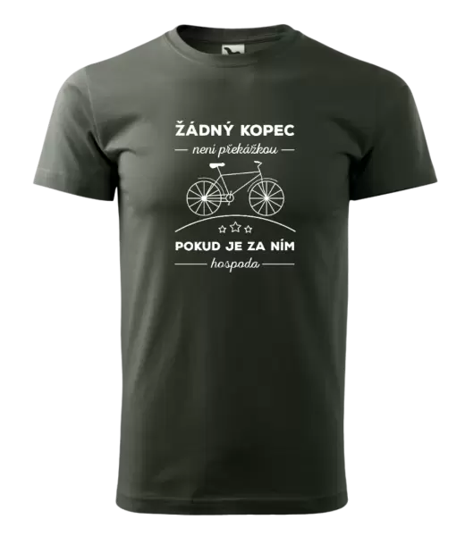 Pánské tričko Žádný kopec není překážkou, pokud je za ním hospoda