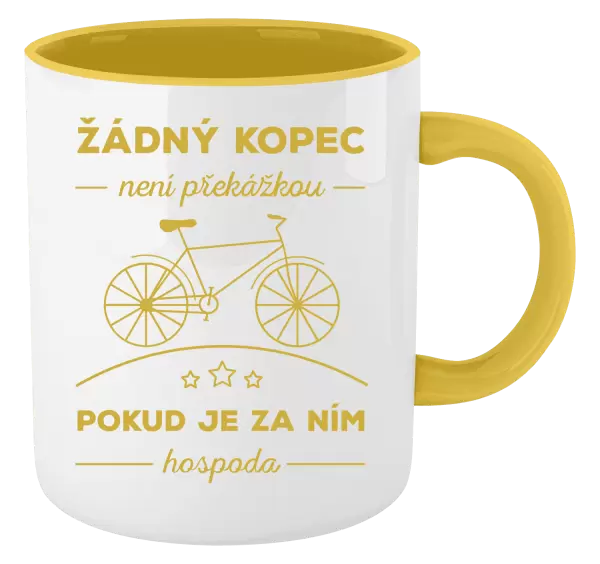 Hrnek Žádný kopec není překážkou, pokud je za ním hospoda