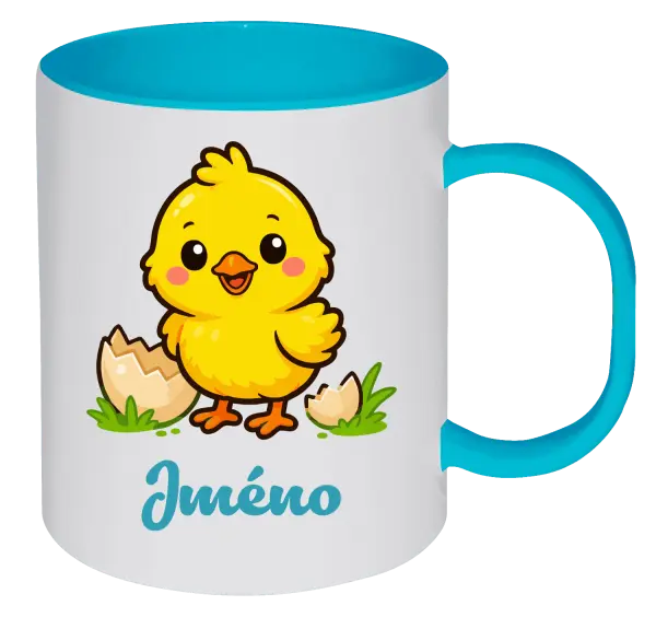 Plastový hrnek Kuřátko se jménem