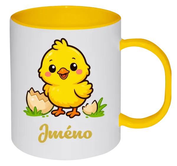 Plastový hrnek Kuřátko se jménem
