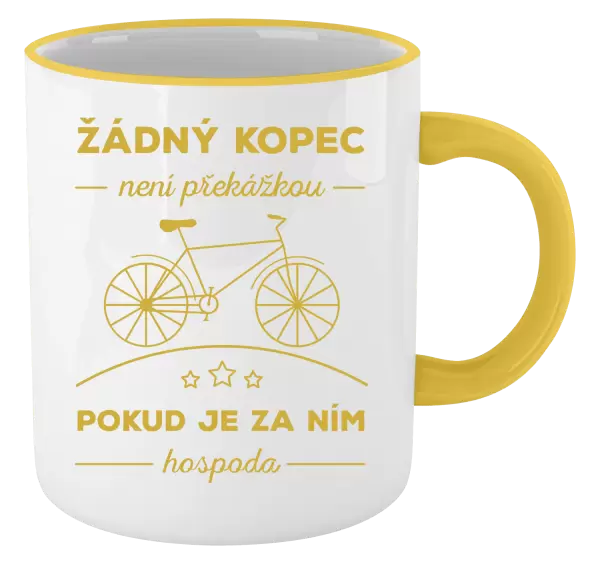 Hrnek Žádný kopec není překážkou, pokud je za ním hospoda