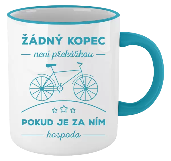 Hrnek Žádný kopec není překážkou, pokud je za ním hospoda