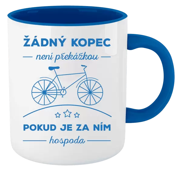 Hrnek Žádný kopec není překážkou, pokud je za ním hospoda