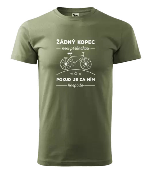 Pánské tričko Žádný kopec není překážkou, pokud je za ním hospoda