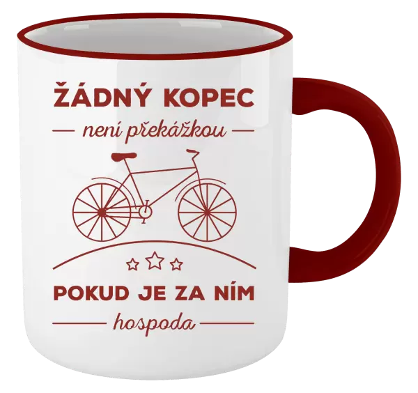 Hrnek Žádný kopec není překážkou, pokud je za ním hospoda