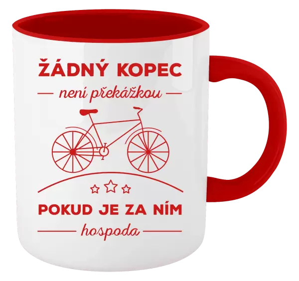 Hrnek Žádný kopec není překážkou, pokud je za ním hospoda