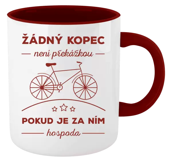 Hrnek Žádný kopec není překážkou, pokud je za ním hospoda