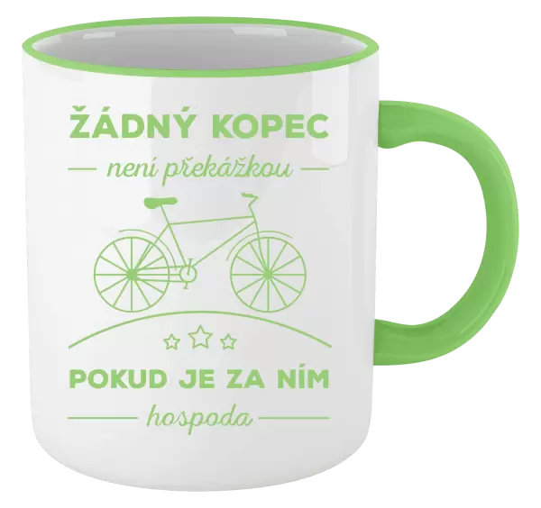 Hrnek Žádný kopec není překážkou, pokud je za ním hospoda