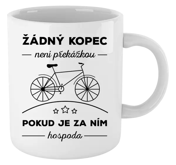 Hrnek Žádný kopec není překážkou, pokud je za ním hospoda